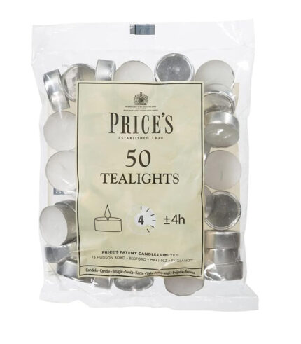 Prices Patent Candles White Tealights Bag